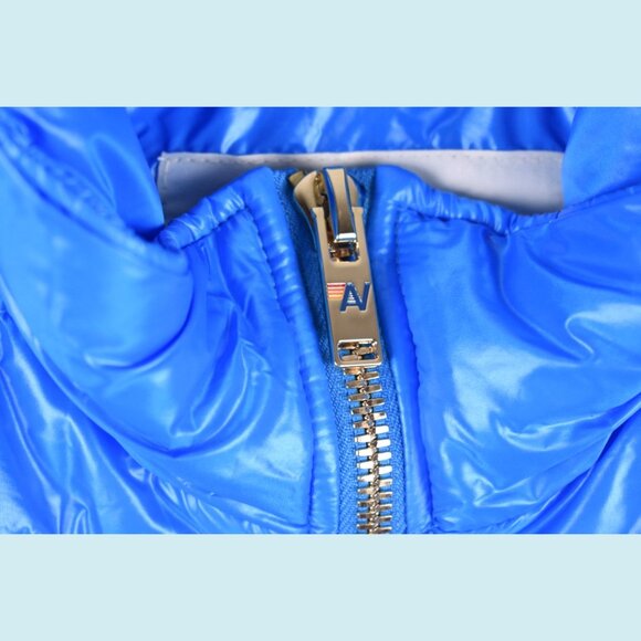 Aviator Nation 5-Stripe Vest Women's Large Glossy Blue Full Zip Sunburst $398 - Picture 8 of 16